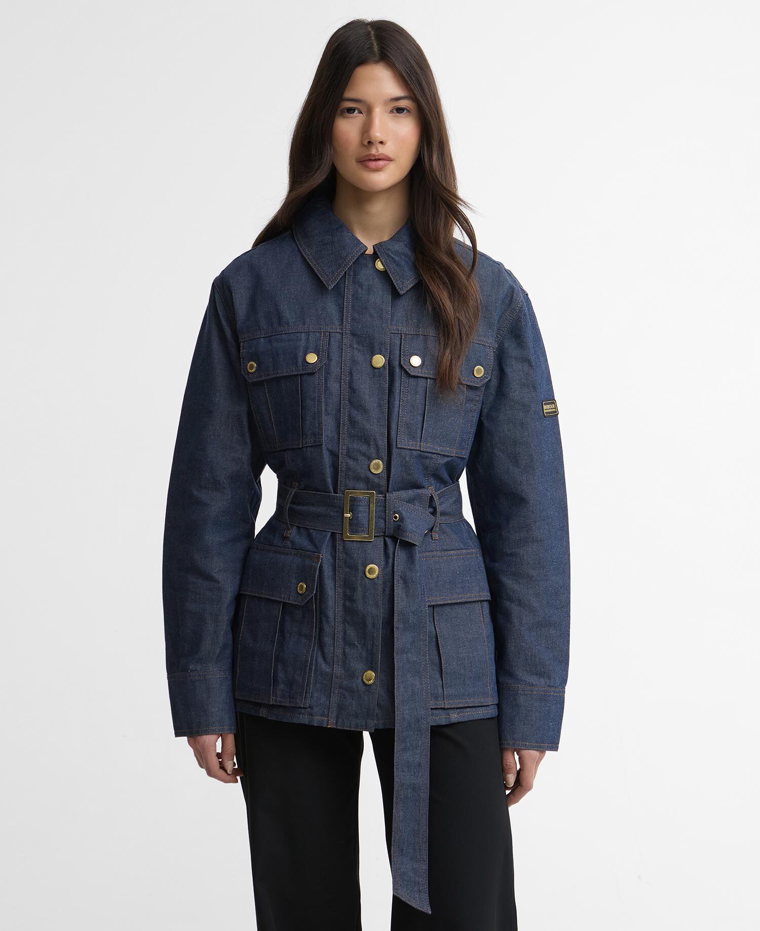 Jacke International Belted Denim Dark Blue Wash