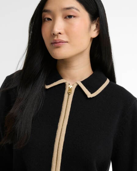 Cardigan Amryn in lana con chiusura a zip Black
