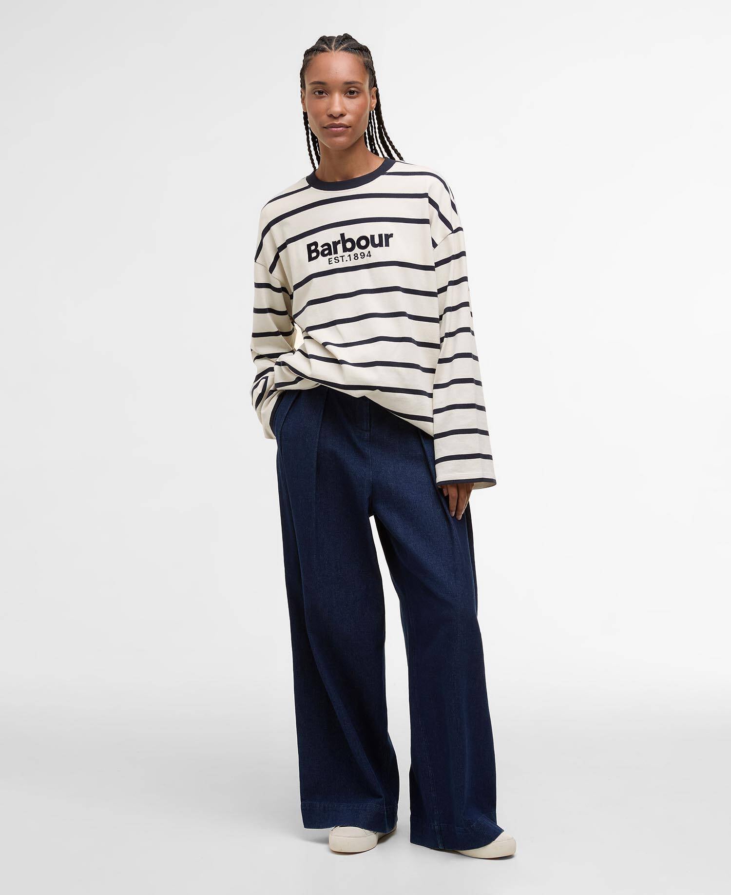 Langarmshirt Maeve Ecru/Dark Navy Stripe image number 1