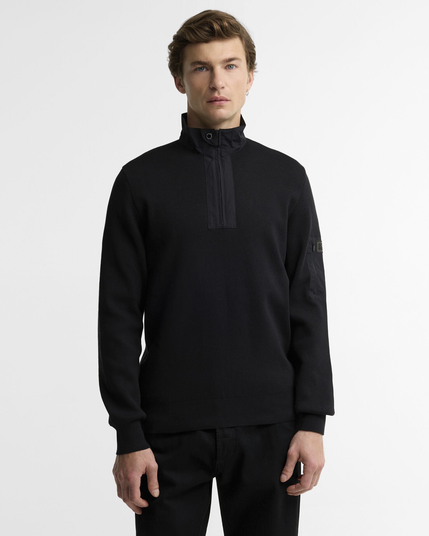 Inline Half-Zip Jumper Black