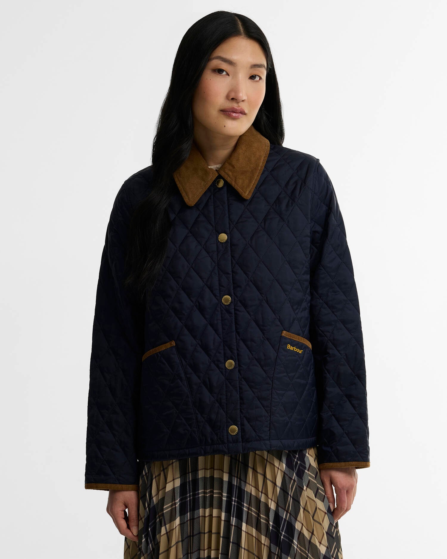 Giacca trapuntata Liddesdale Cropped Icons Dark Navy/Birchwood image number 0