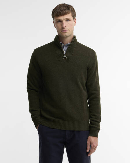 Maglione con mezza zip in lana d'agnello Essential 