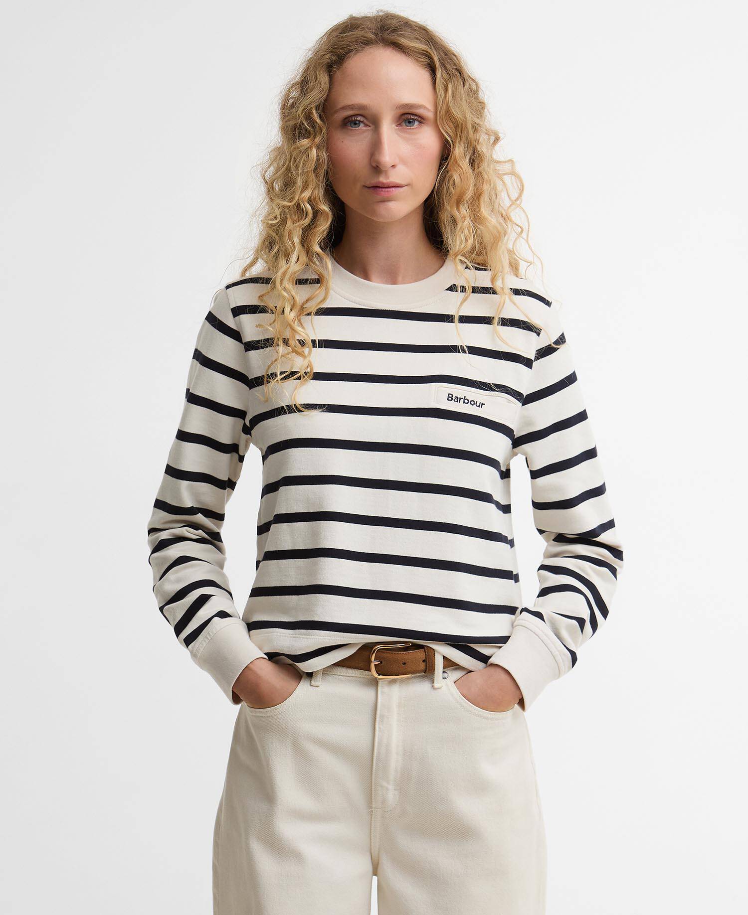 Sweatshirt Aylesby Striped Cloud/Dark Navy Stripe image number 0