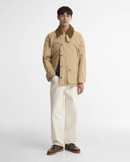 Peached Oversized Bedale Casual Jacket Stone