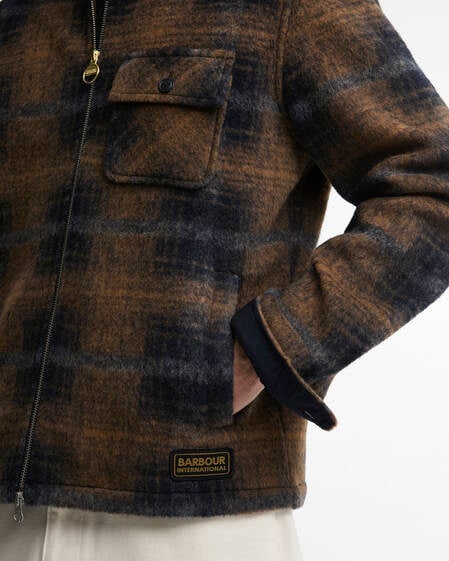 Overshirt Oswald in misto lana. Navy