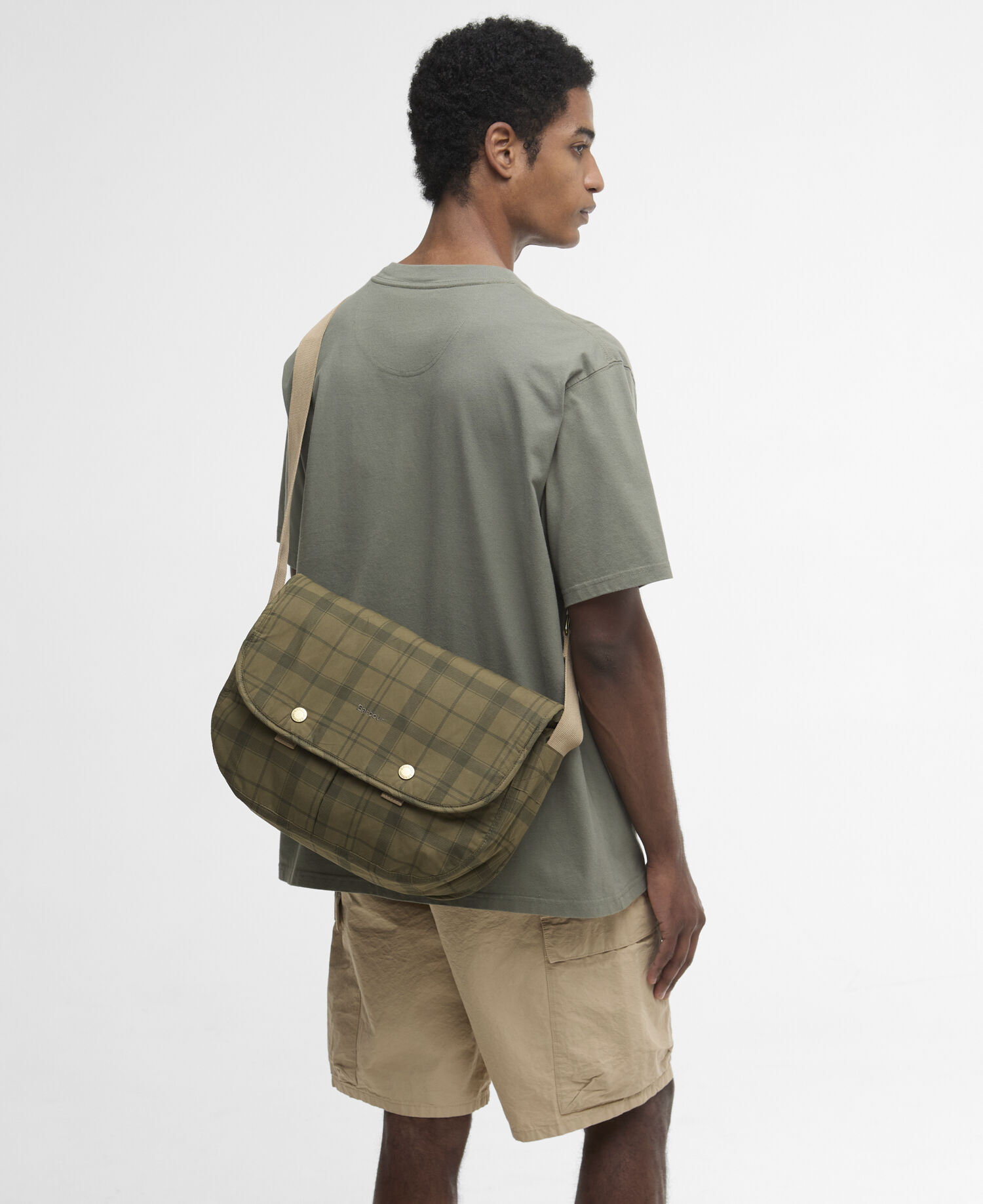 Transport Riever Crossbody Bag Dusky Green Tartan