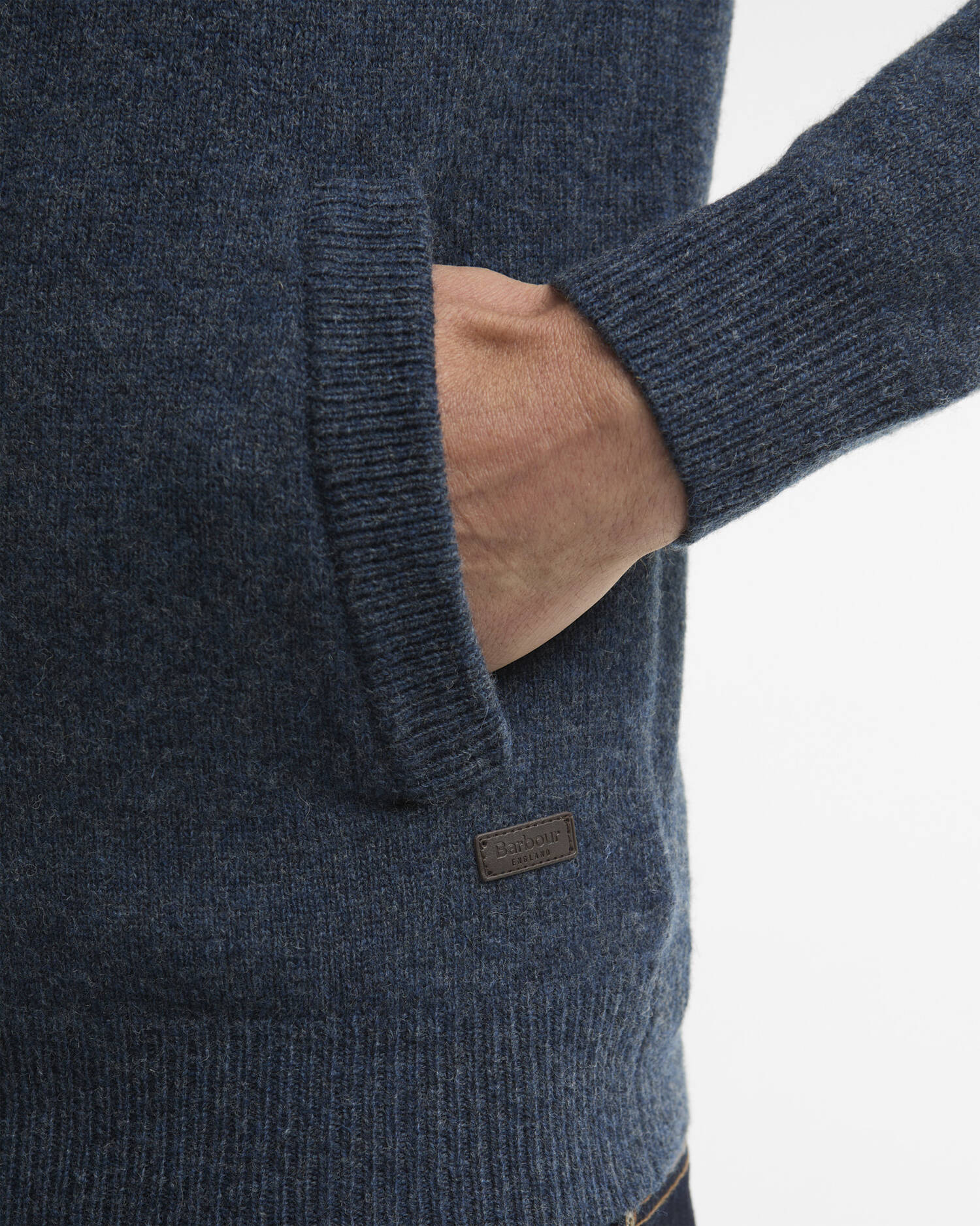 Essential Elbow-Patch Cardigan Dark Indigo image number 4