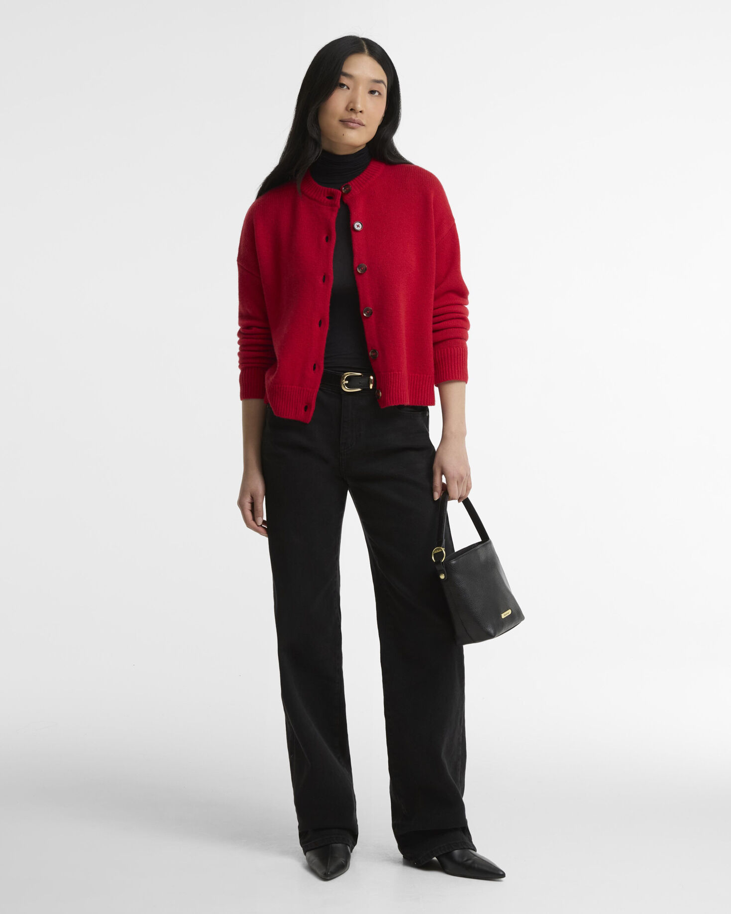 Woodhouse Wool-Blend Cardigan Crimson