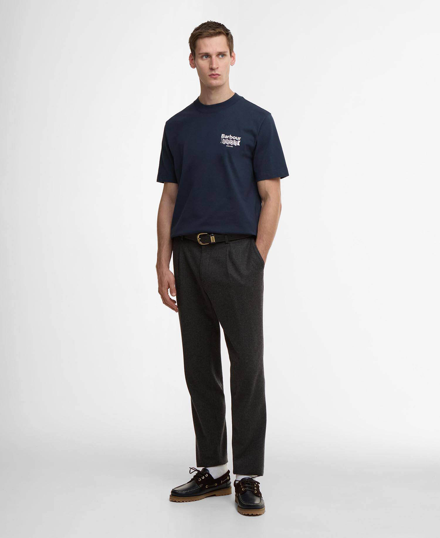 Barbour x Baracuta All Nighter Oversized T-Shirt Navy image number 1