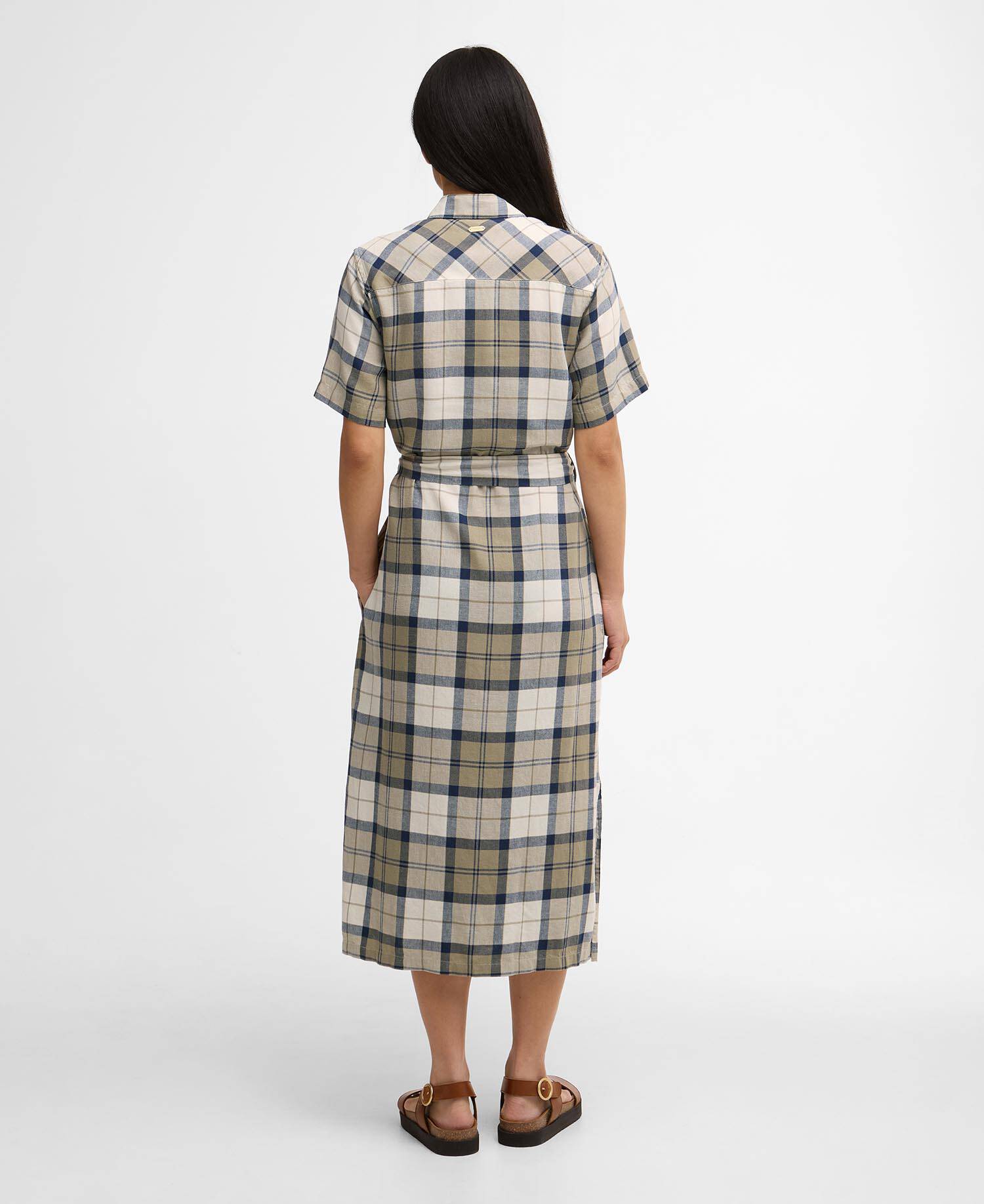 Kleid Fern Tartan Midi Dress Navy Tartan image number 2