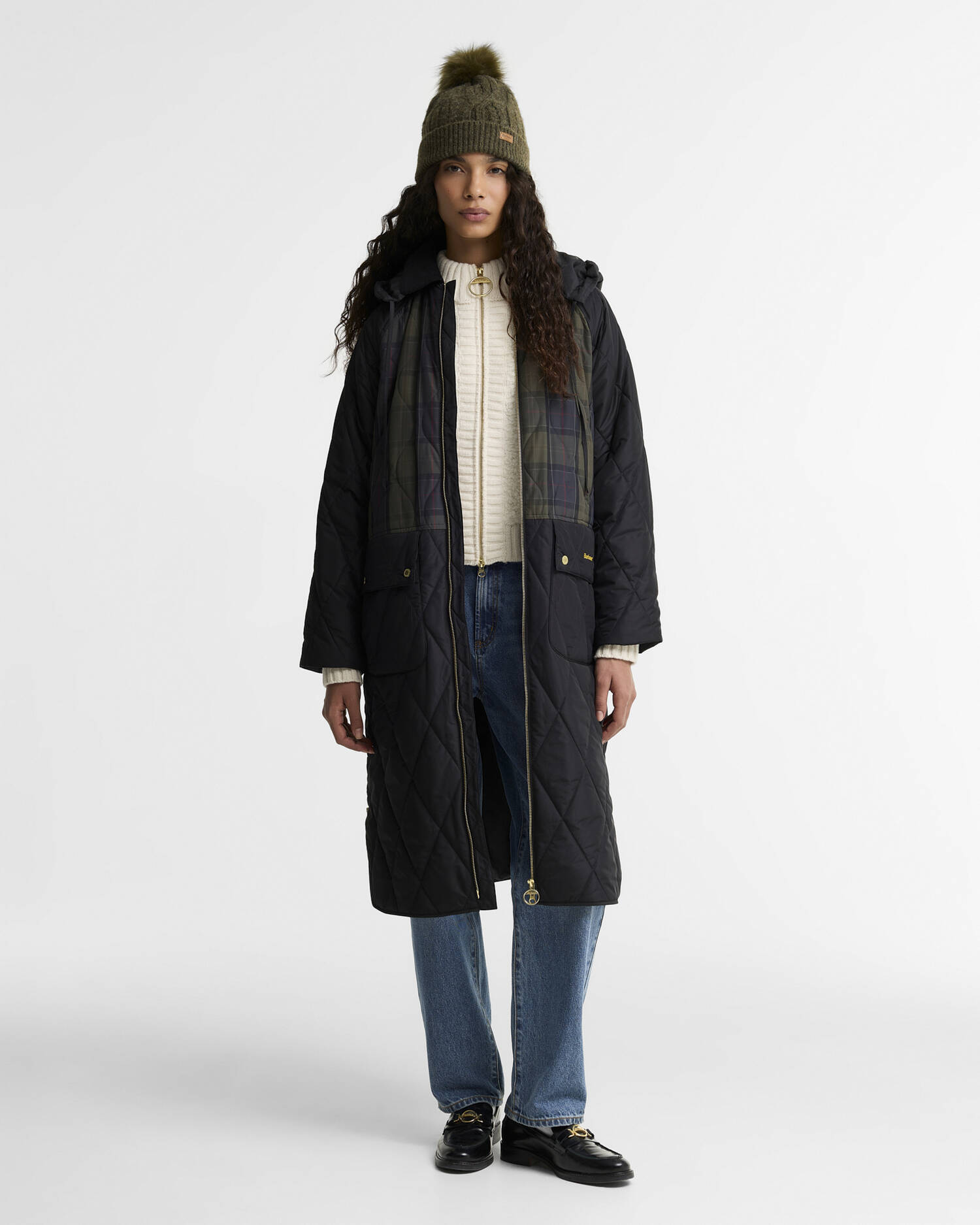 Barbour Steppjacke Osbourne Checked Black/Shadow Classic/Mixed Tartan image number 0
