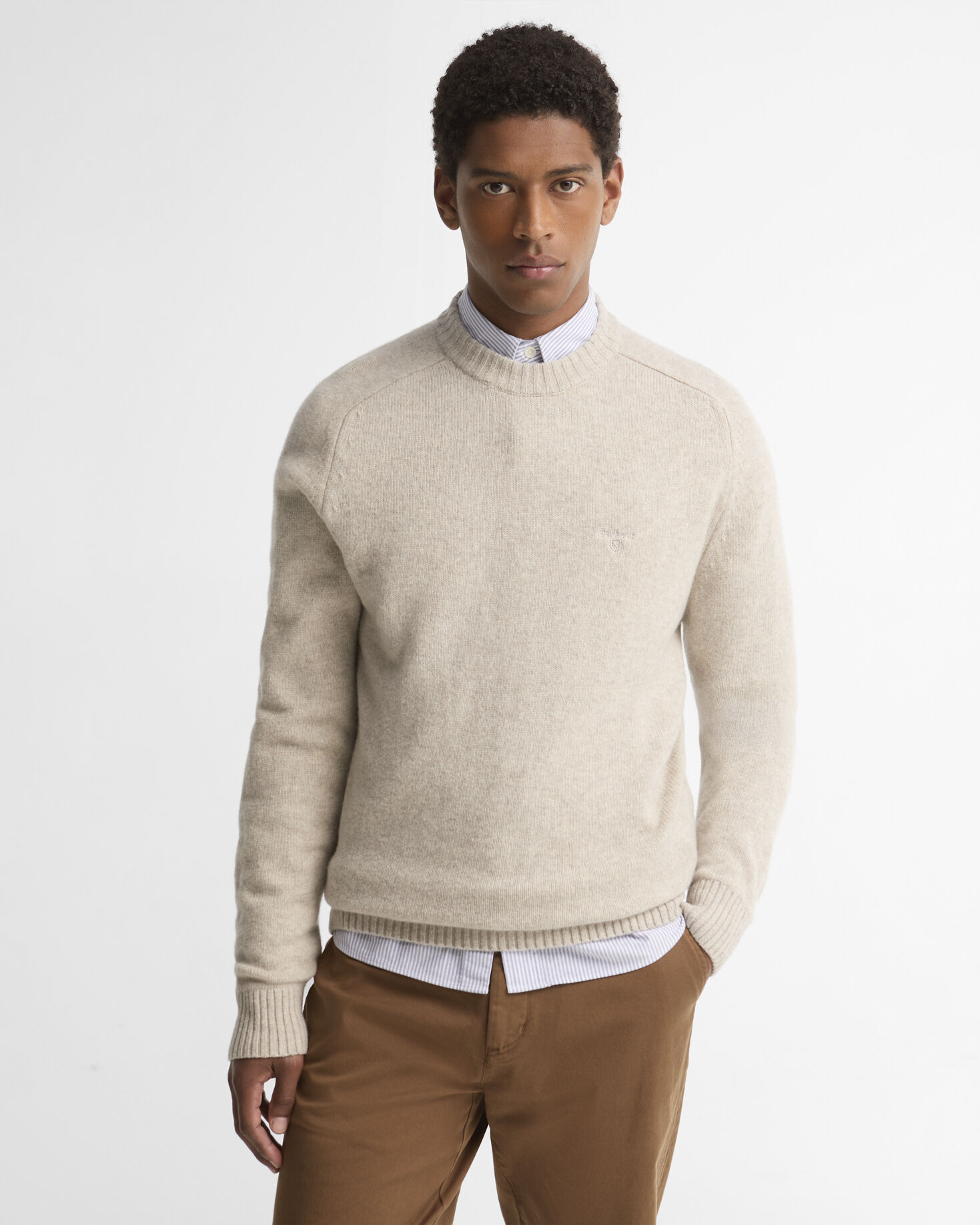 Newtown Crew Neck Jumper Light Grey