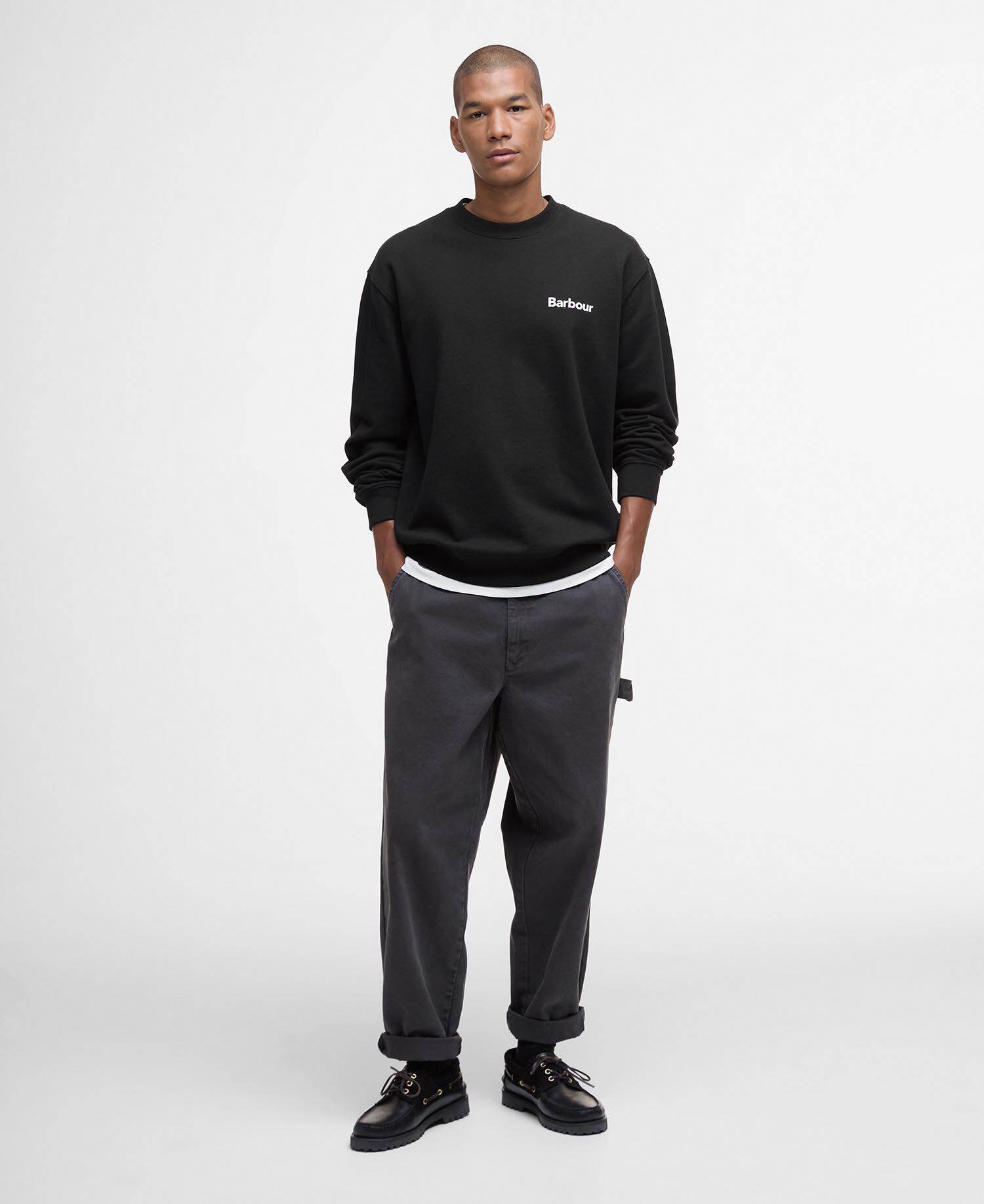 Maglione girocollo dalla vestibilit&agrave; comoda Firbank Black
