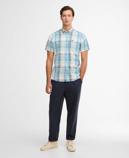 Rockcliffe Tailored Short-Sleeved Shirt Light Teal