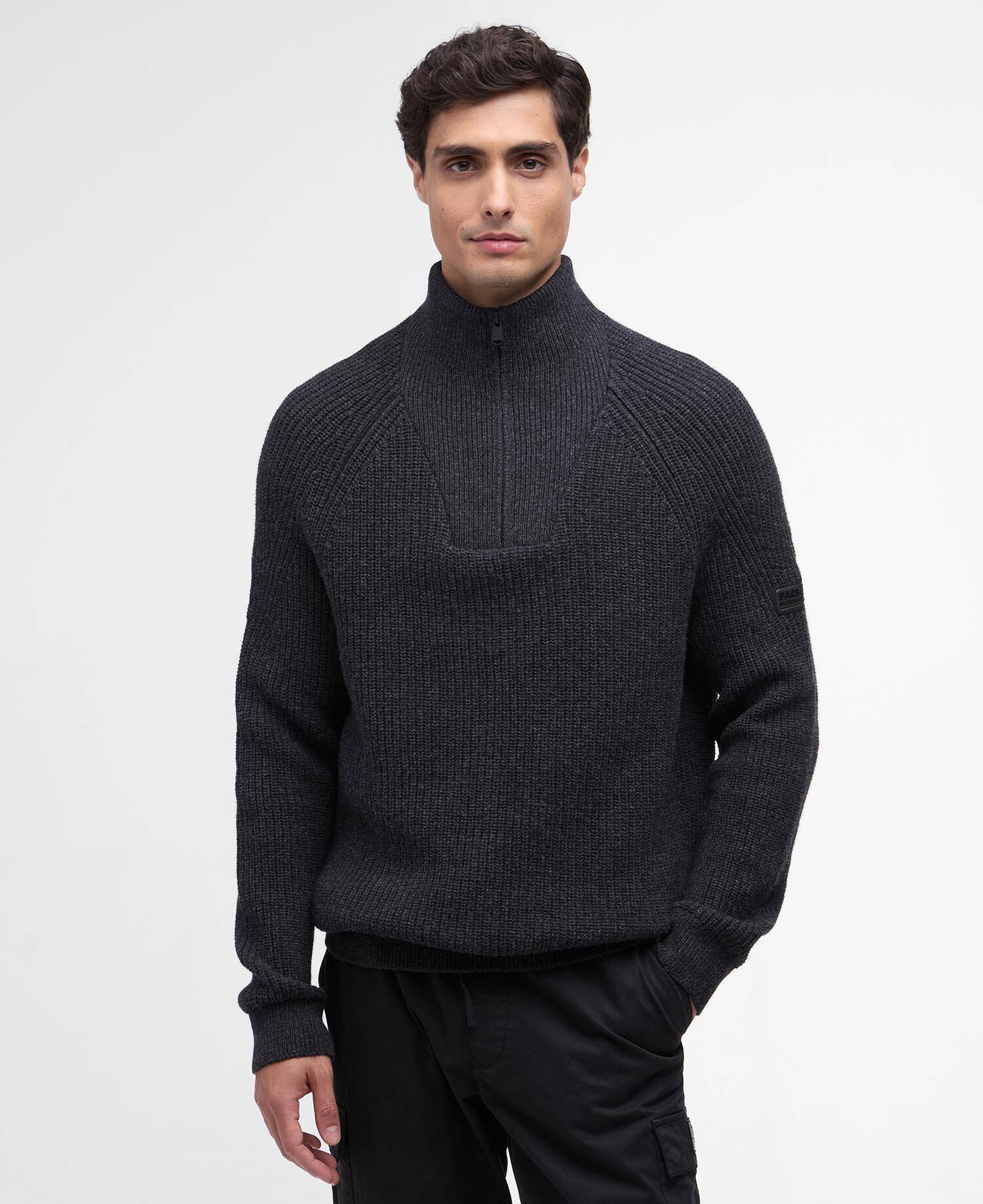 Maglione Chester con zip corta Charcoal Marl image number 0