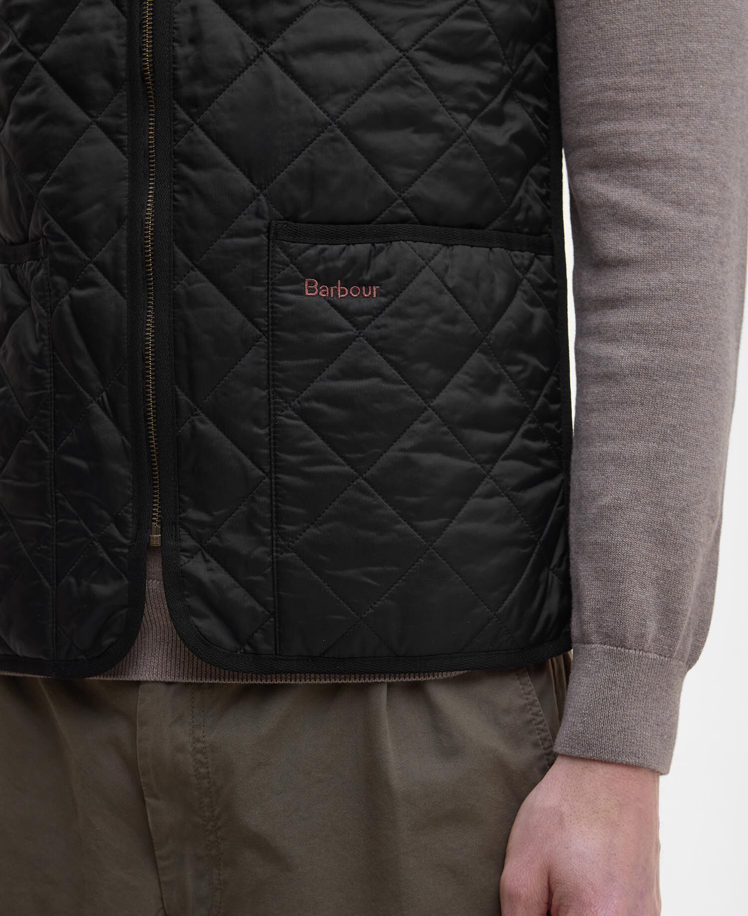 Quilted Zip-In Liner Black-Modern