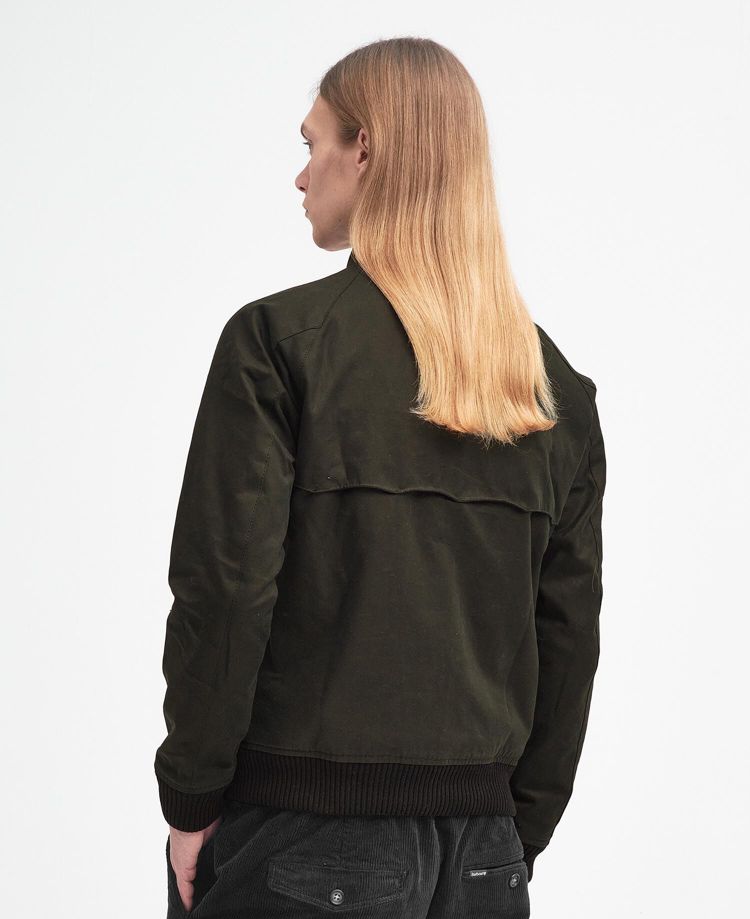 Barbour x Baracuta Porton Waxed Harrington Jacket Olive