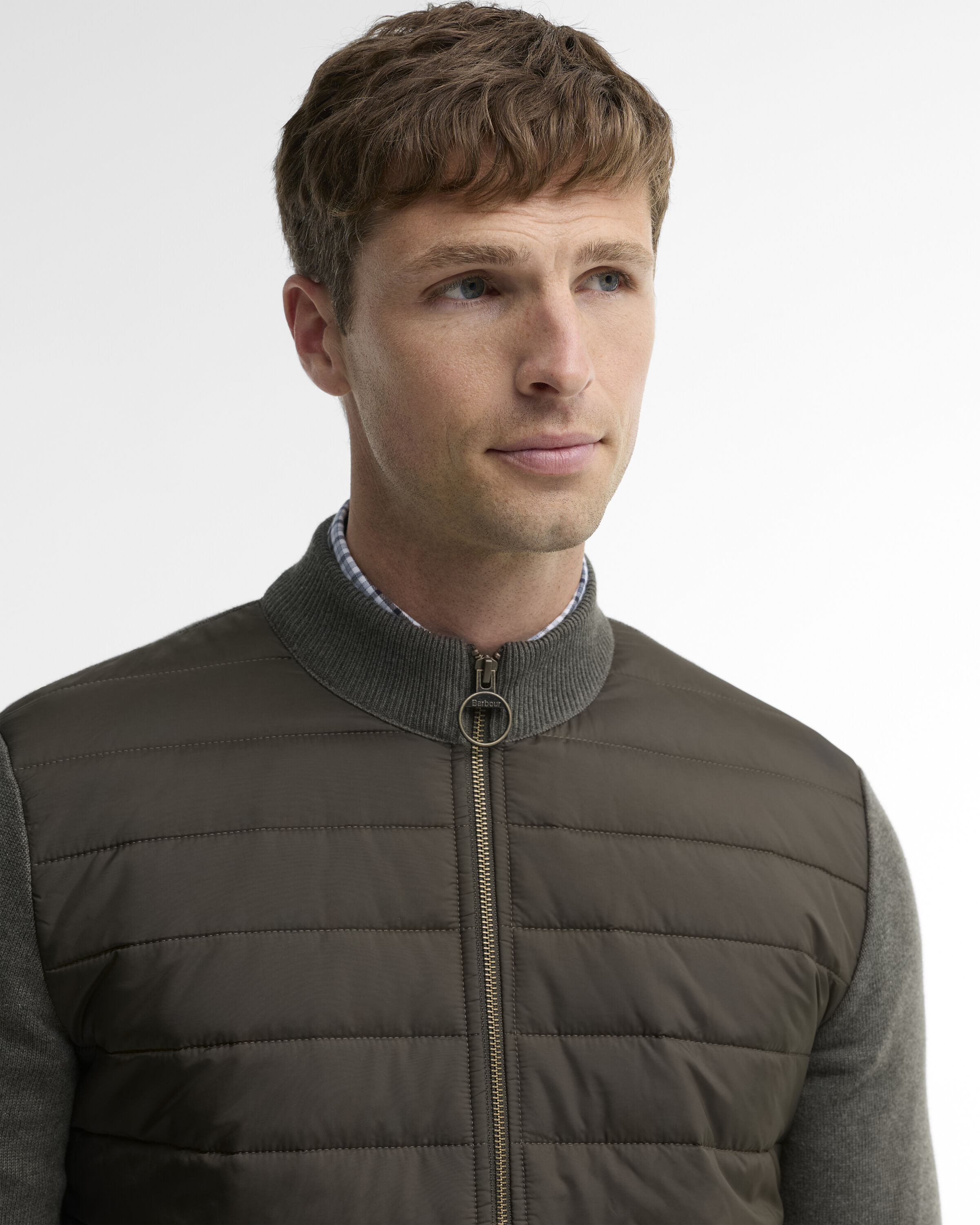 Essential Carn Quilted Jumper Olive