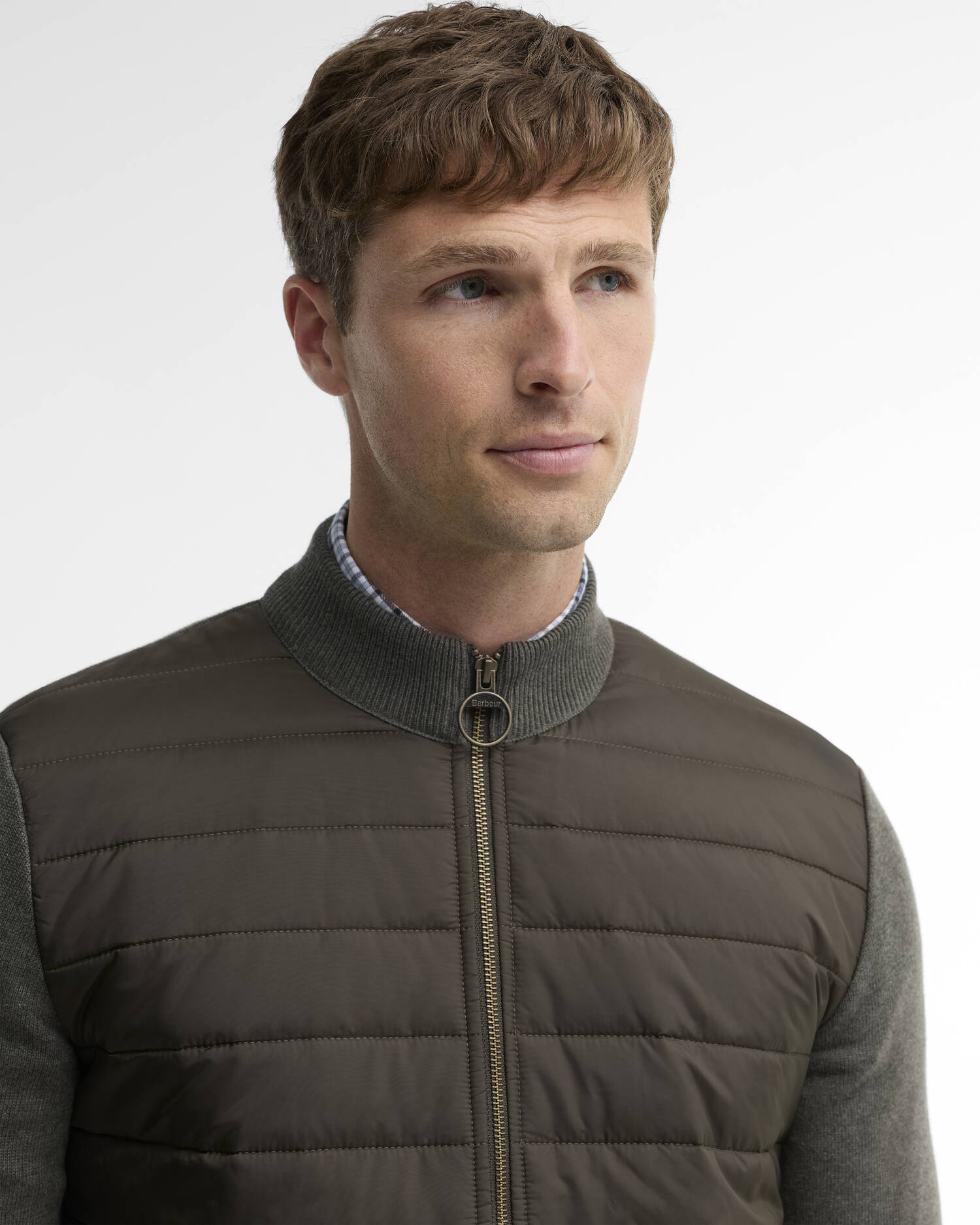 Essential Carn Quilted Jumper Olive image number 3