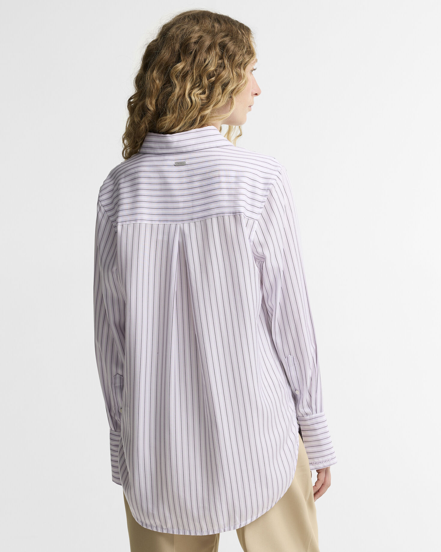 Evangeline Striped Relaxed Shirt Frosted Heather Stripe