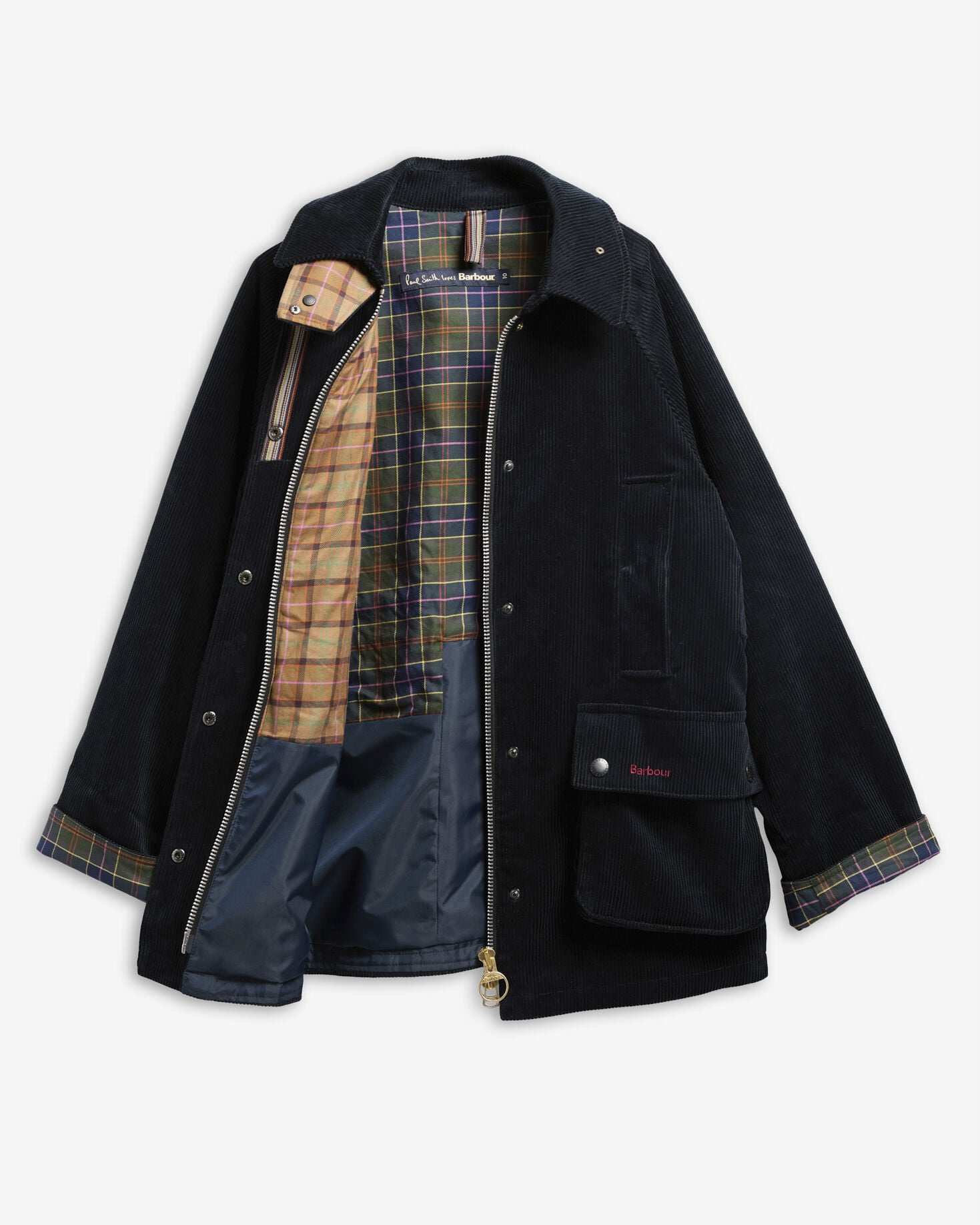 Paul Smith Loves Barbour Women's Cord Beaufort Casual Jacket Dk Navy/Classic/Muted