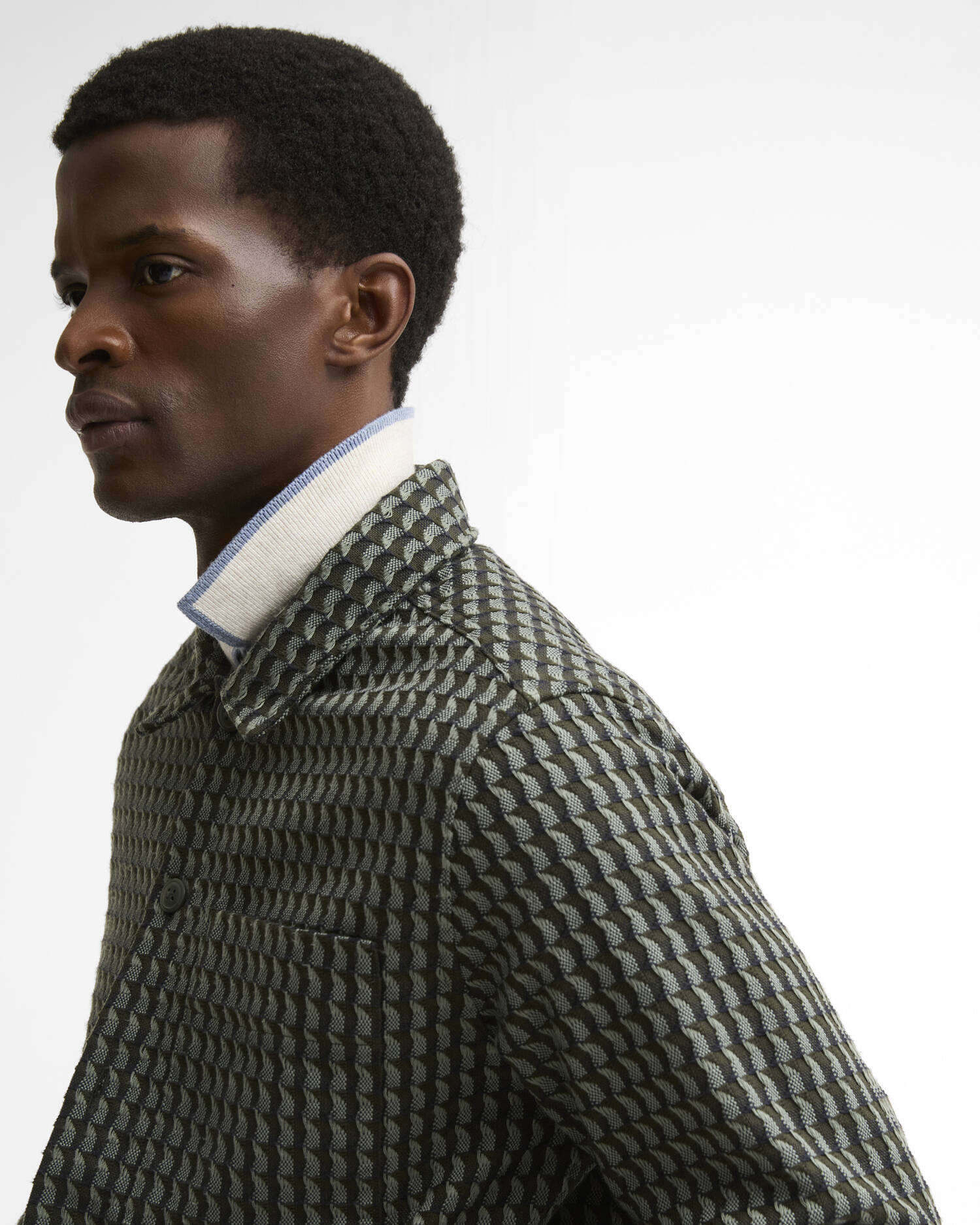 Emlyn Textured Overshirt Sage image number 3