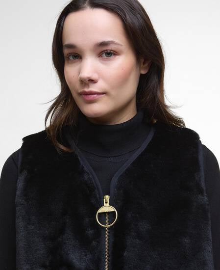 Karin Faux-Fur Gilet Black Fur