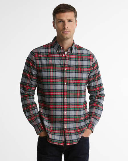 Hemd Ronan Tailored Check Mid Grey Marl