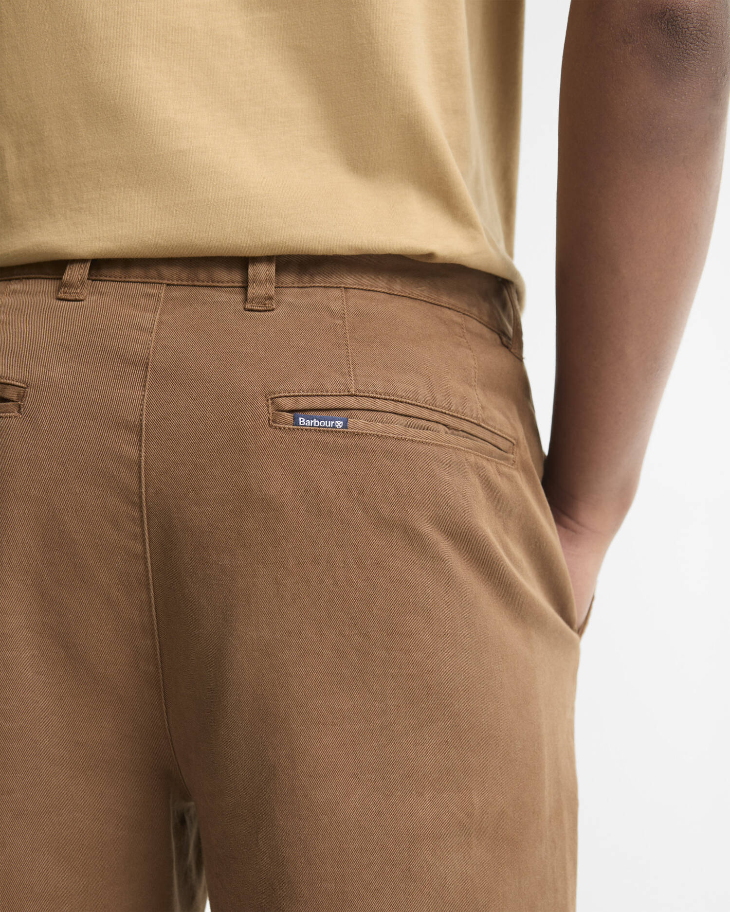Washed Stretch Tailored Trousers Dark Sand image number 4