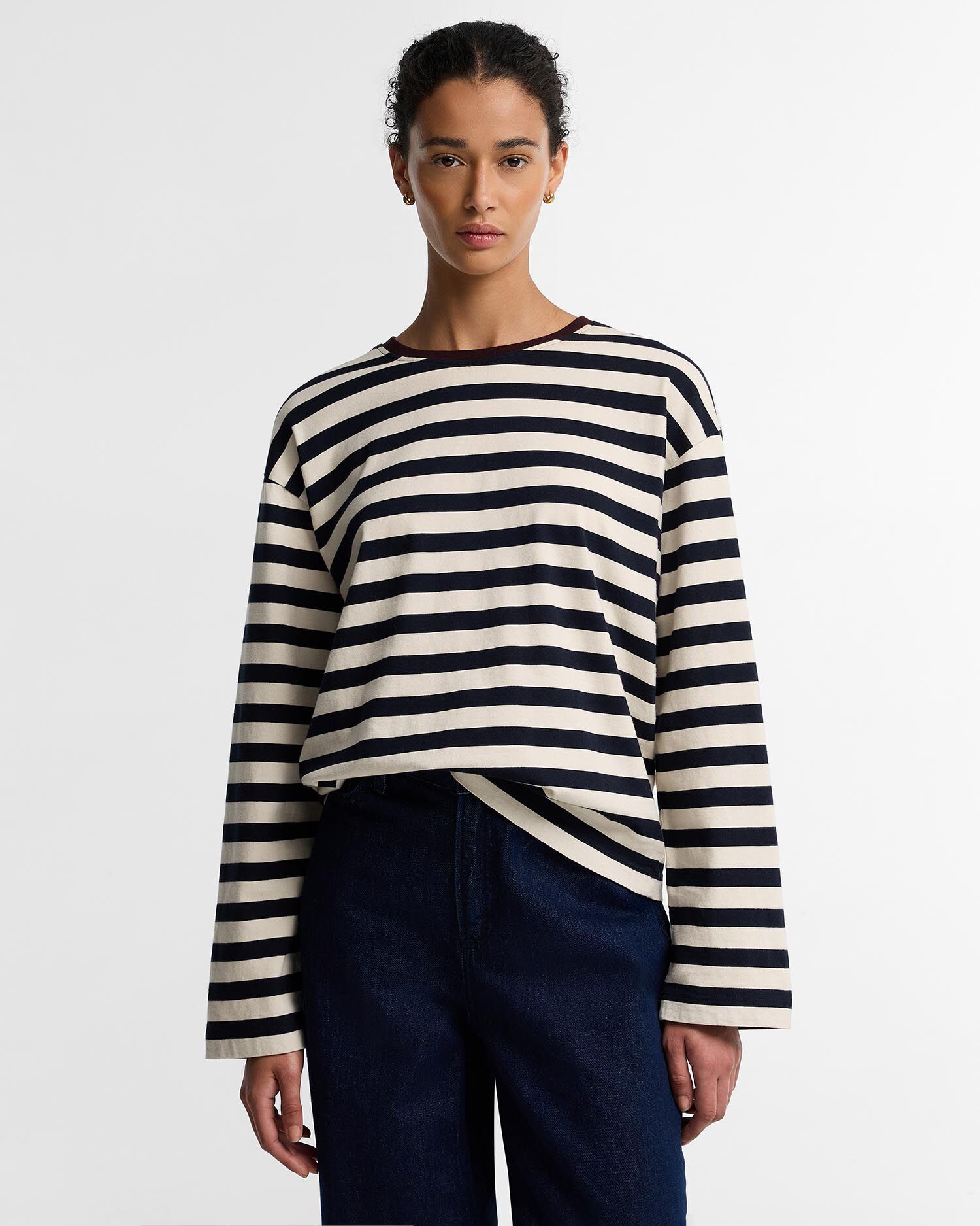 Woodhouse Striped Long-Sleeved T-Shirt Dark Navy/Birch