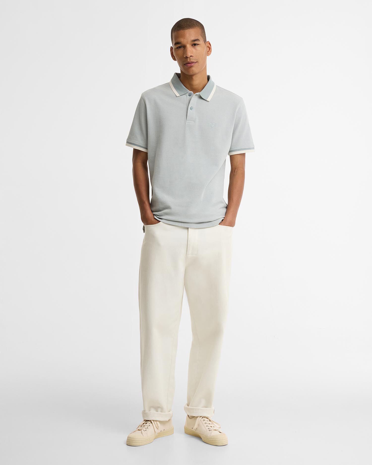 Polo Barnard a maniche corte Dusty Slate