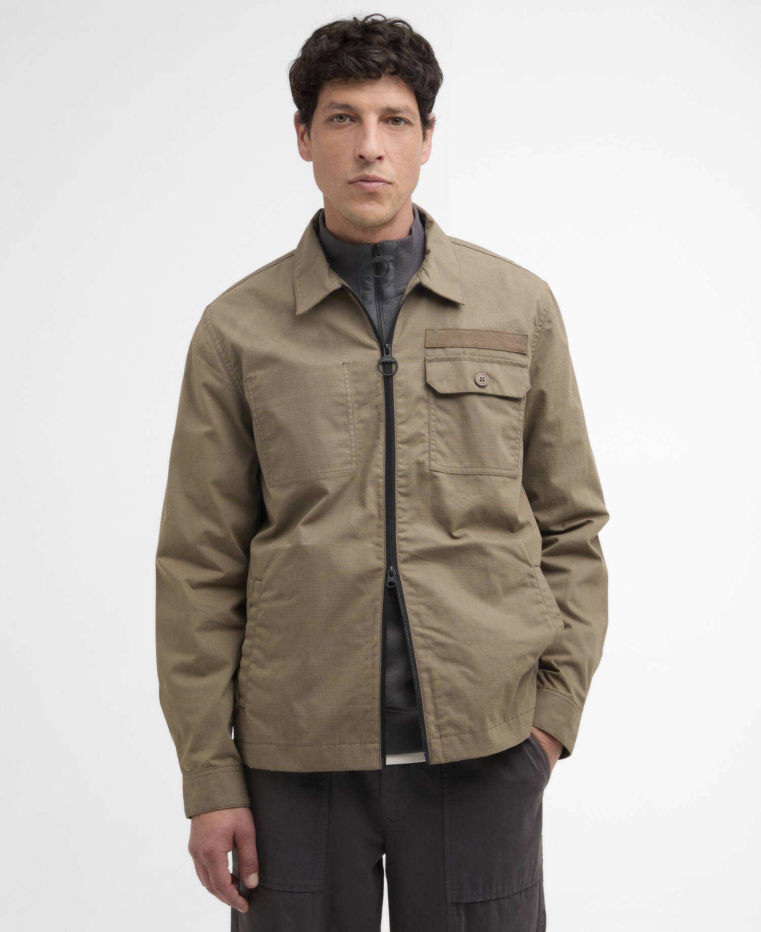 Crail Wax Ripstop Overshirt Concrete image number 0