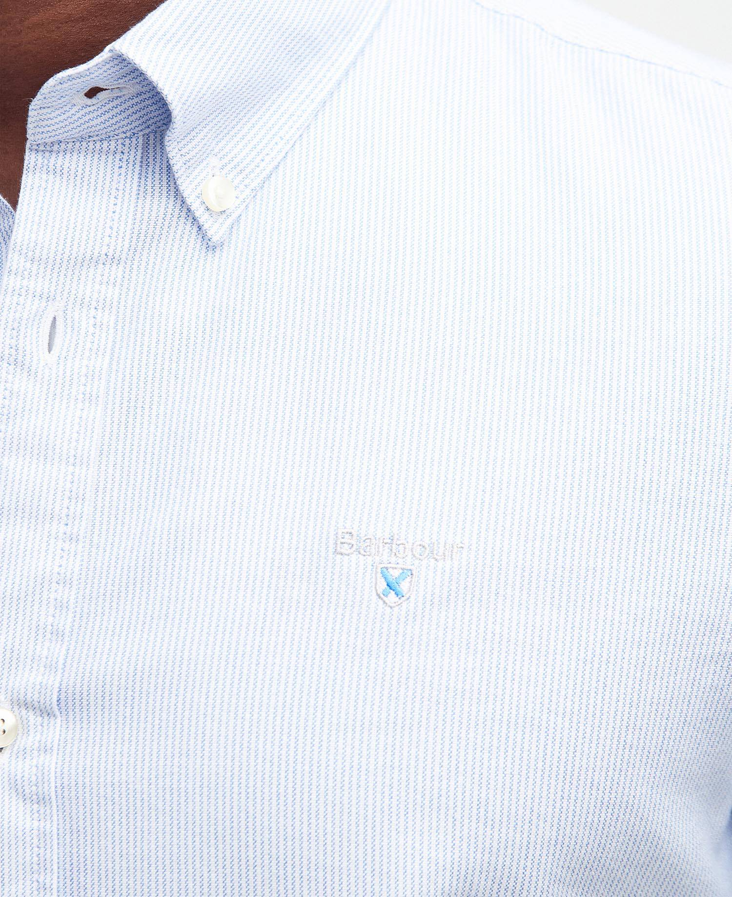 Striped Oxford Tailored Short-Sleeved Shirt Sky Blue image number 4