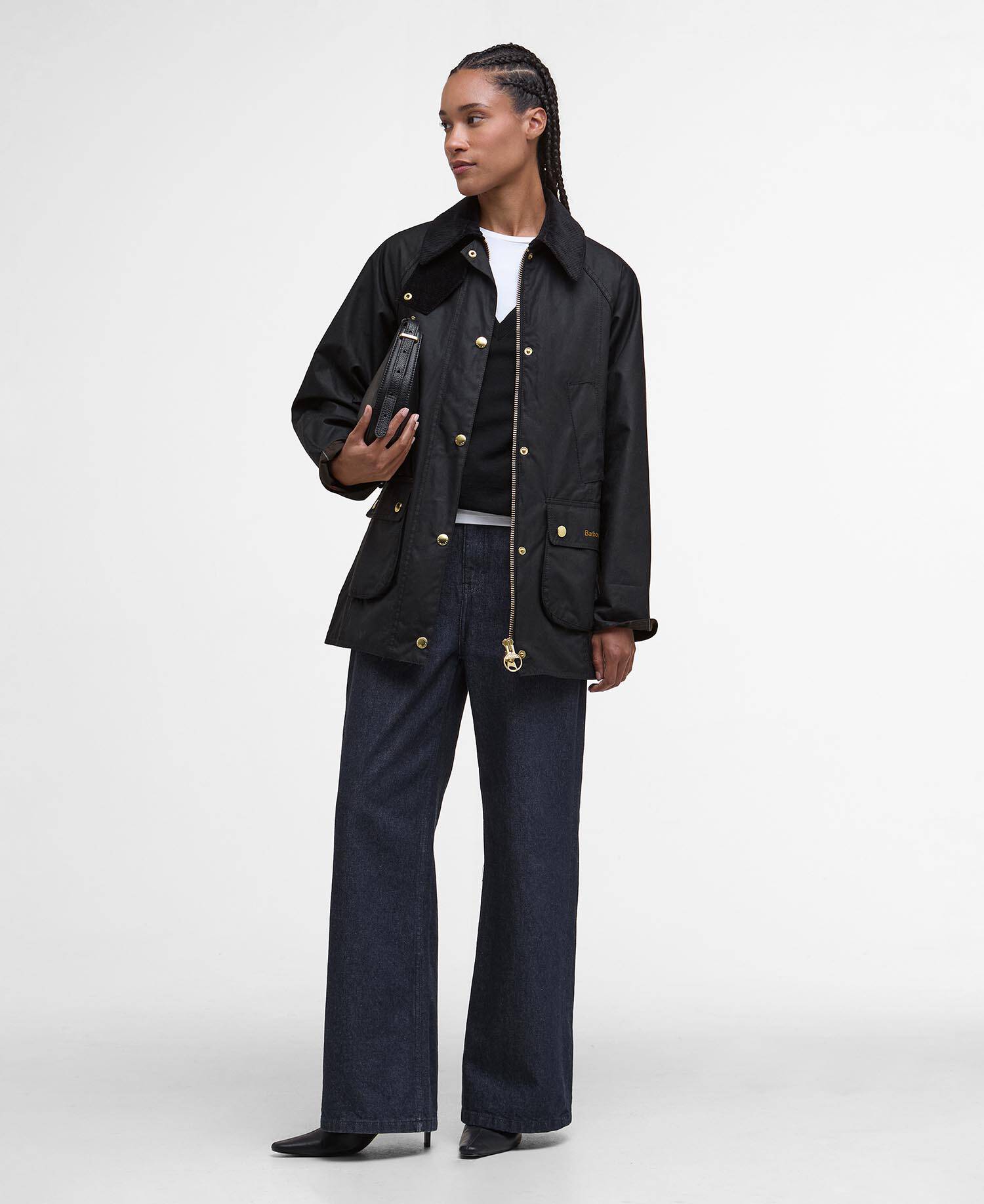 Modern Beadnell Waxed Jacket Black/Classic image number 1