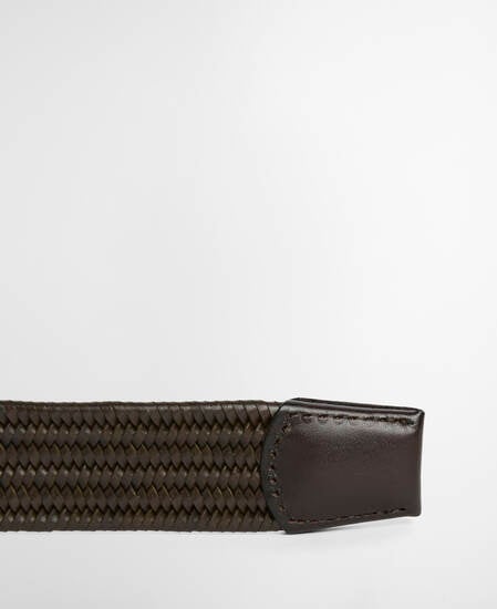 Lederg&uuml;rtel Stretch Dark Olive