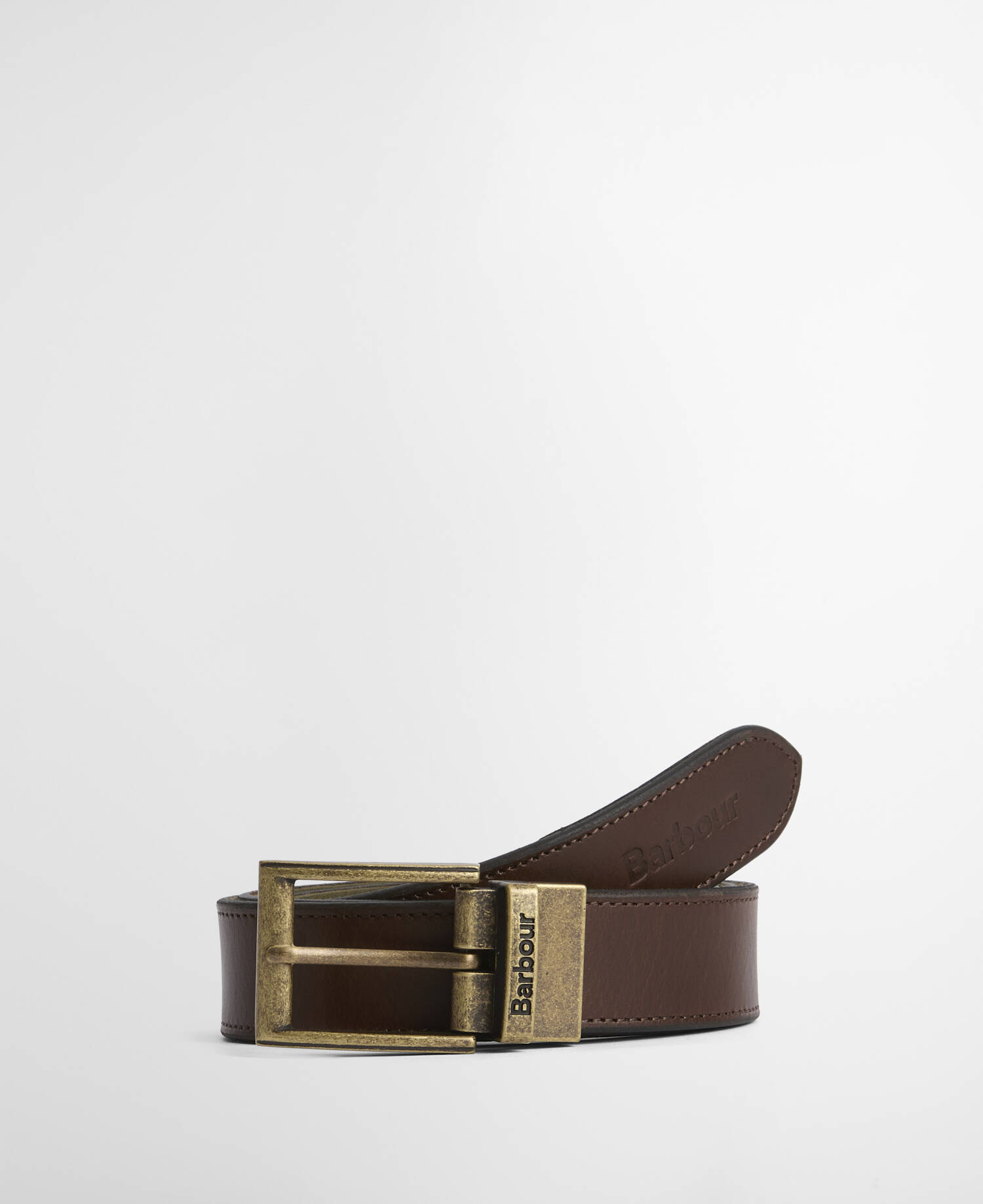 Lederg&uuml;rtel Reversible Transport Dusky Green/Dark Brown image number 0