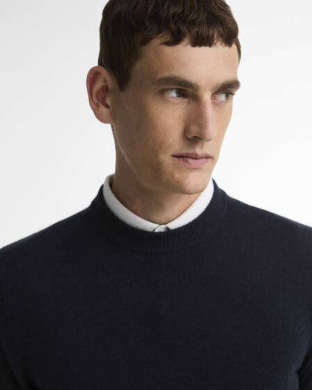 Barbour Kaschmirpullover Pure Rundhalsausschnitt Navy
