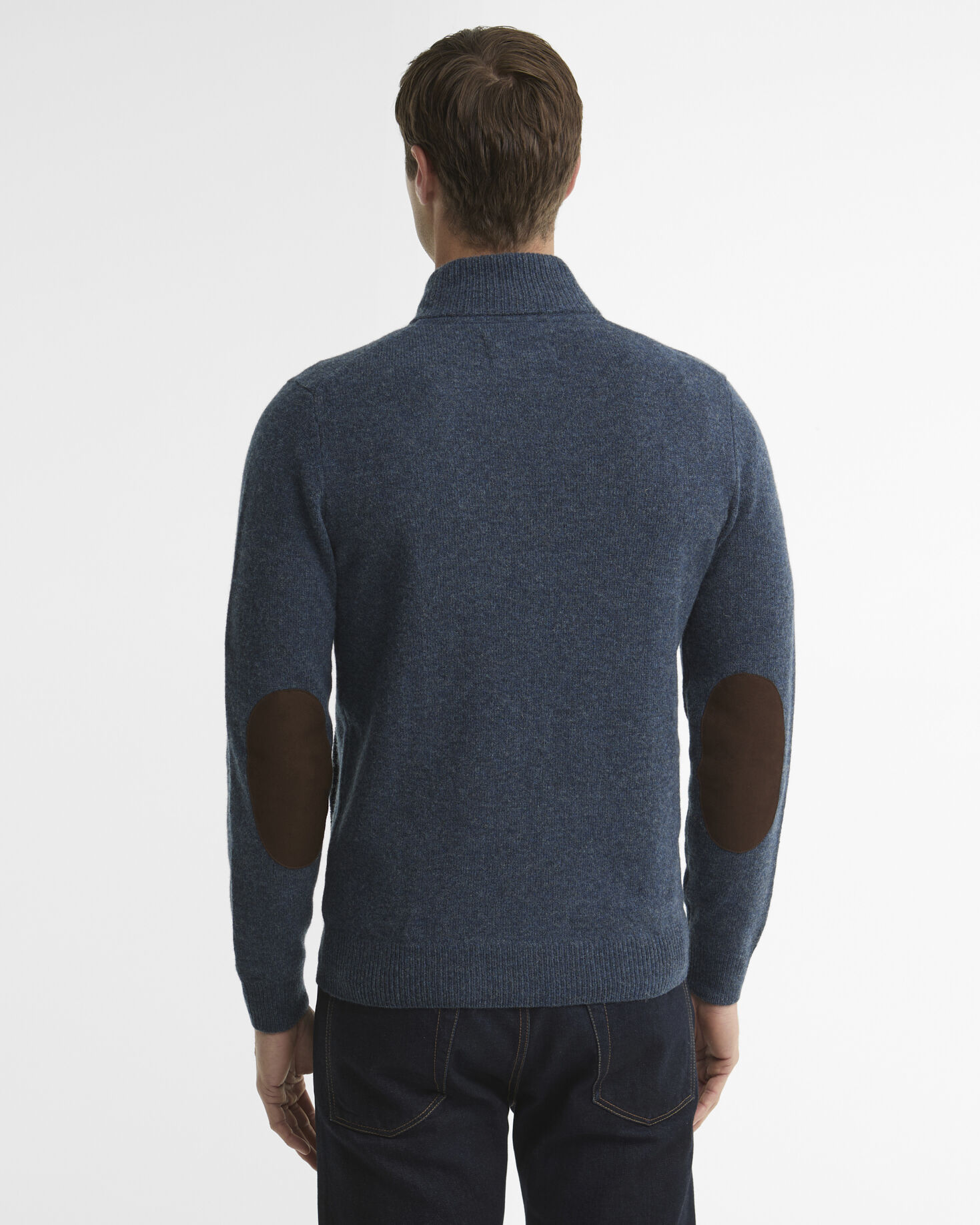Essential Elbow-Patch Cardigan Dark Indigo