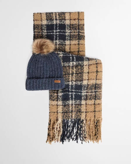 Geschenkset Beanie Saltburn & Schal Tartan Birchwood
