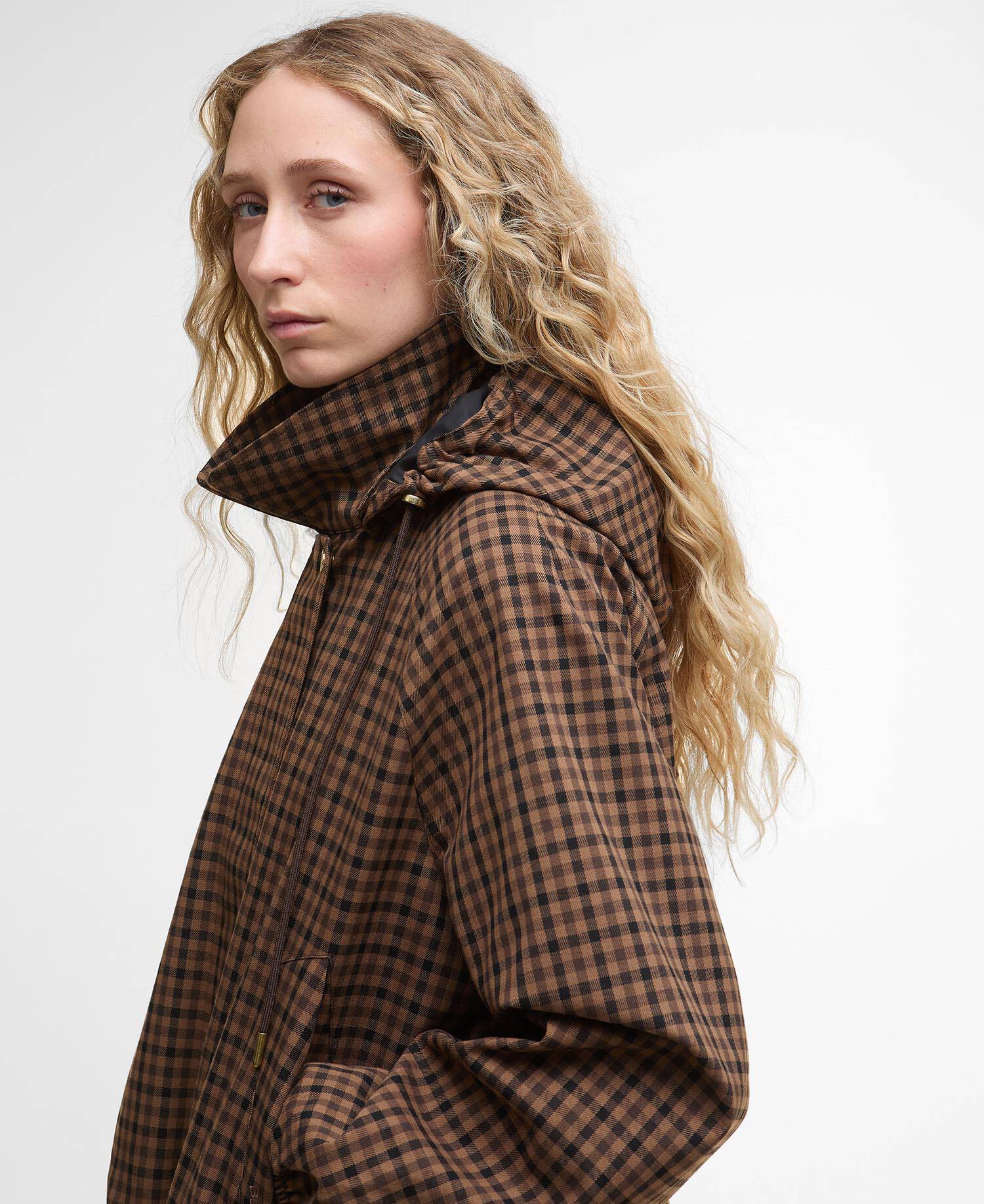 Audrey Showerproof Jacket Vicuna Gingham Check image number 4