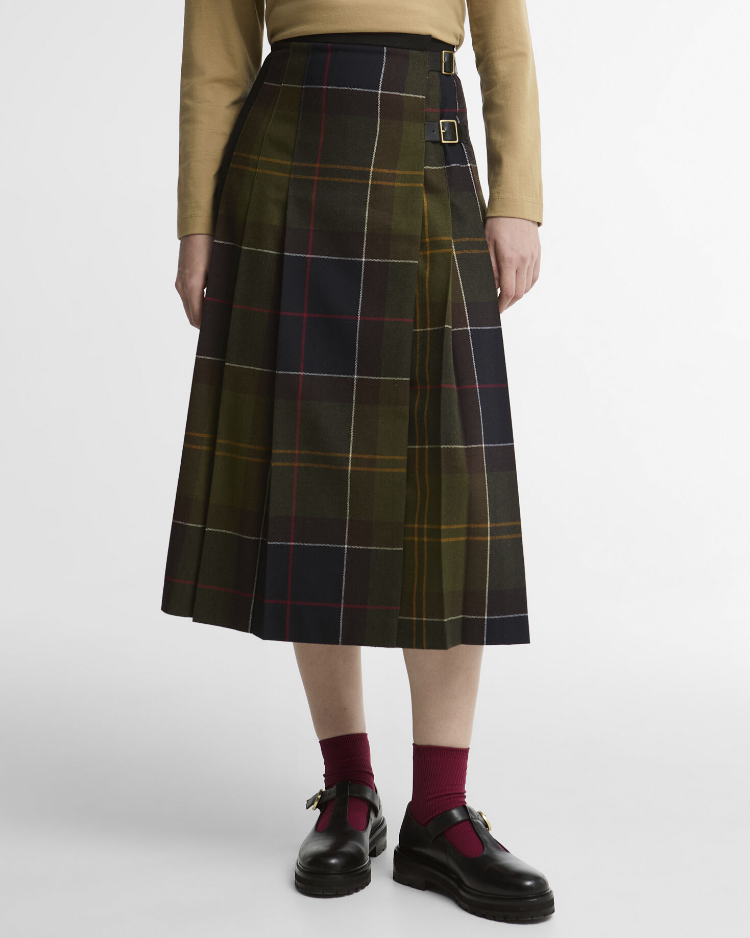 Gonna midi Marena con motivo tartan Classic Tartan Multi
