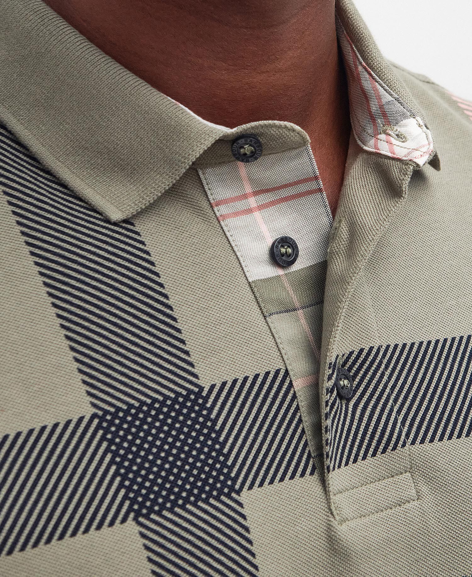 Blaine Tartan Short-Sleeved Polo Shirt Dusty Green
