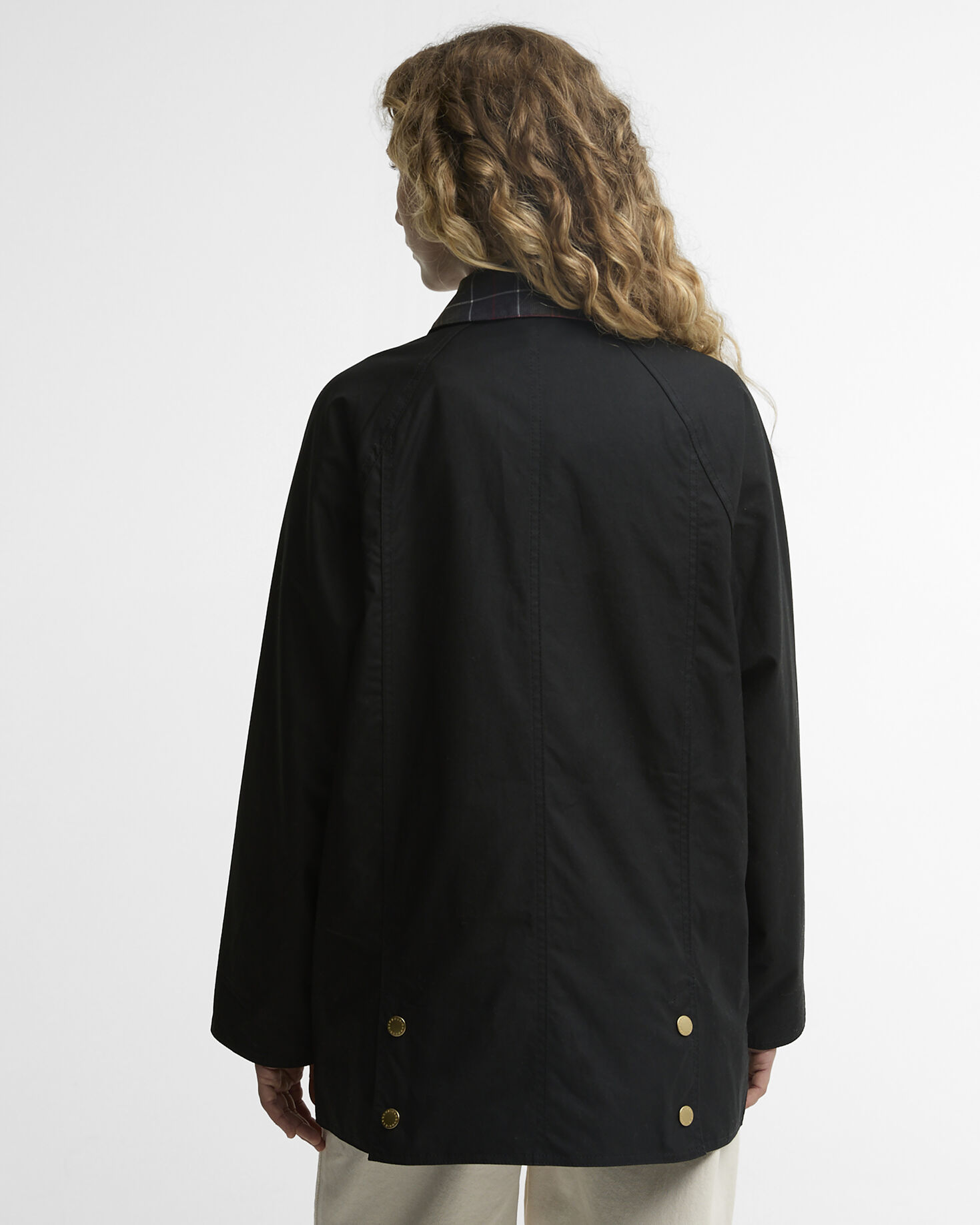 Barbour Wachsjacke Icons Tartan Collar Modern Beadnell Black/Classic