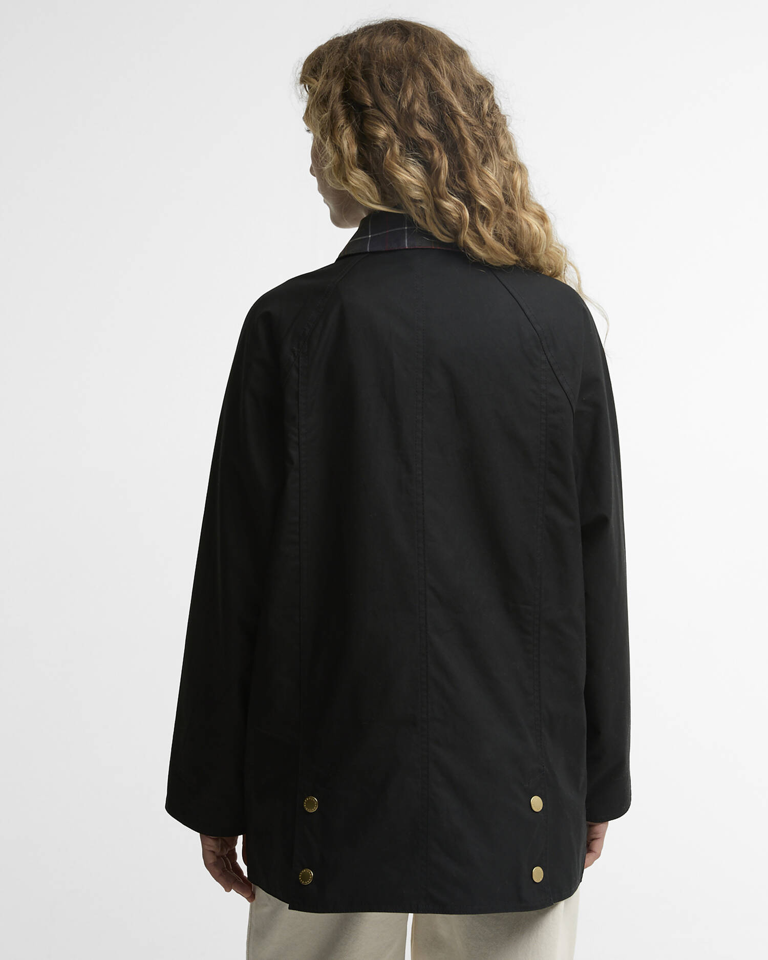 Barbour Wachsjacke Icons Tartan Collar Modern Beadnell Black/Classic image number 2