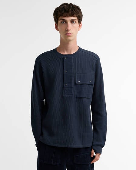 Barbour x Norbit Relaxed Waffle Shirt Navy
