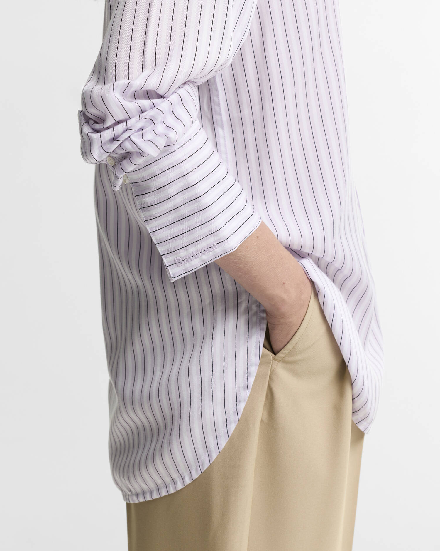 Evangeline Striped Relaxed Shirt Frosted Heather Stripe image number 3