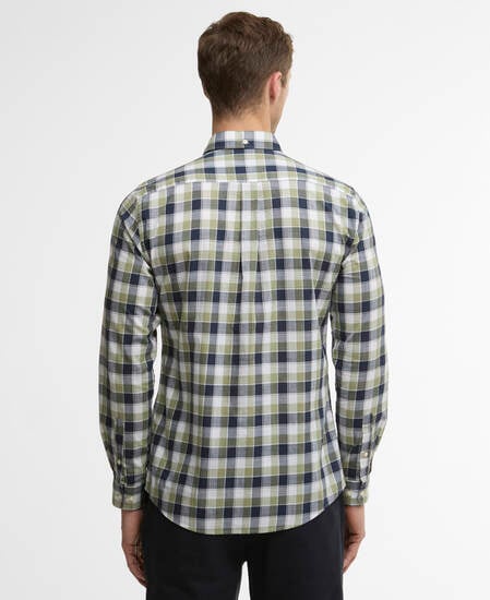 Harwood Gingham Long-Sleeved Tailored Shirt Olive
