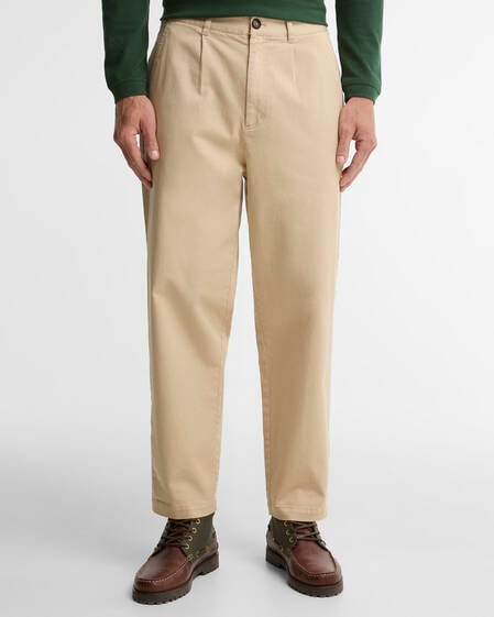 Washed Stretch Relaxed Trousers Light Stone
