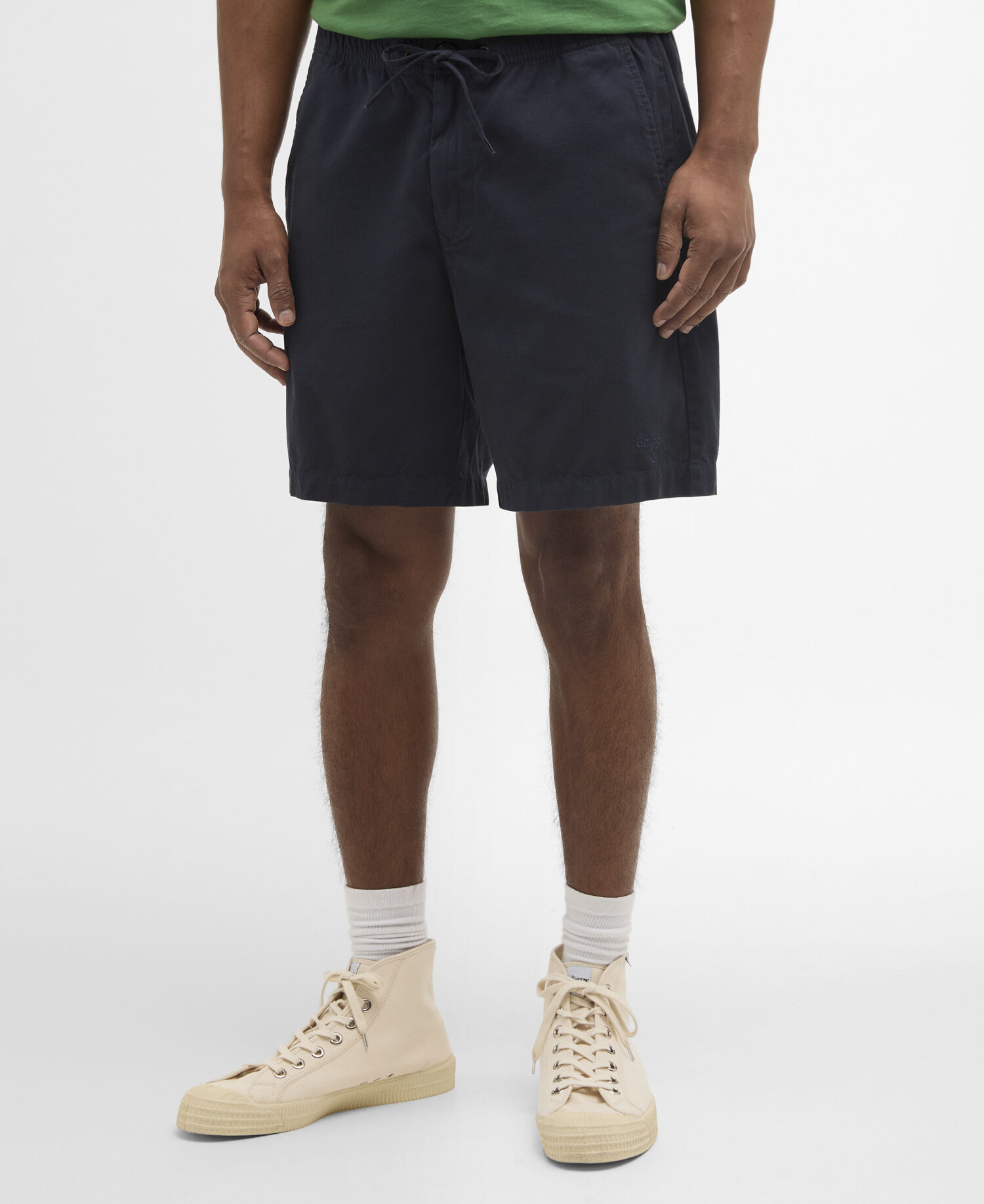 Washed Oxford Relaxed Shorts Navy