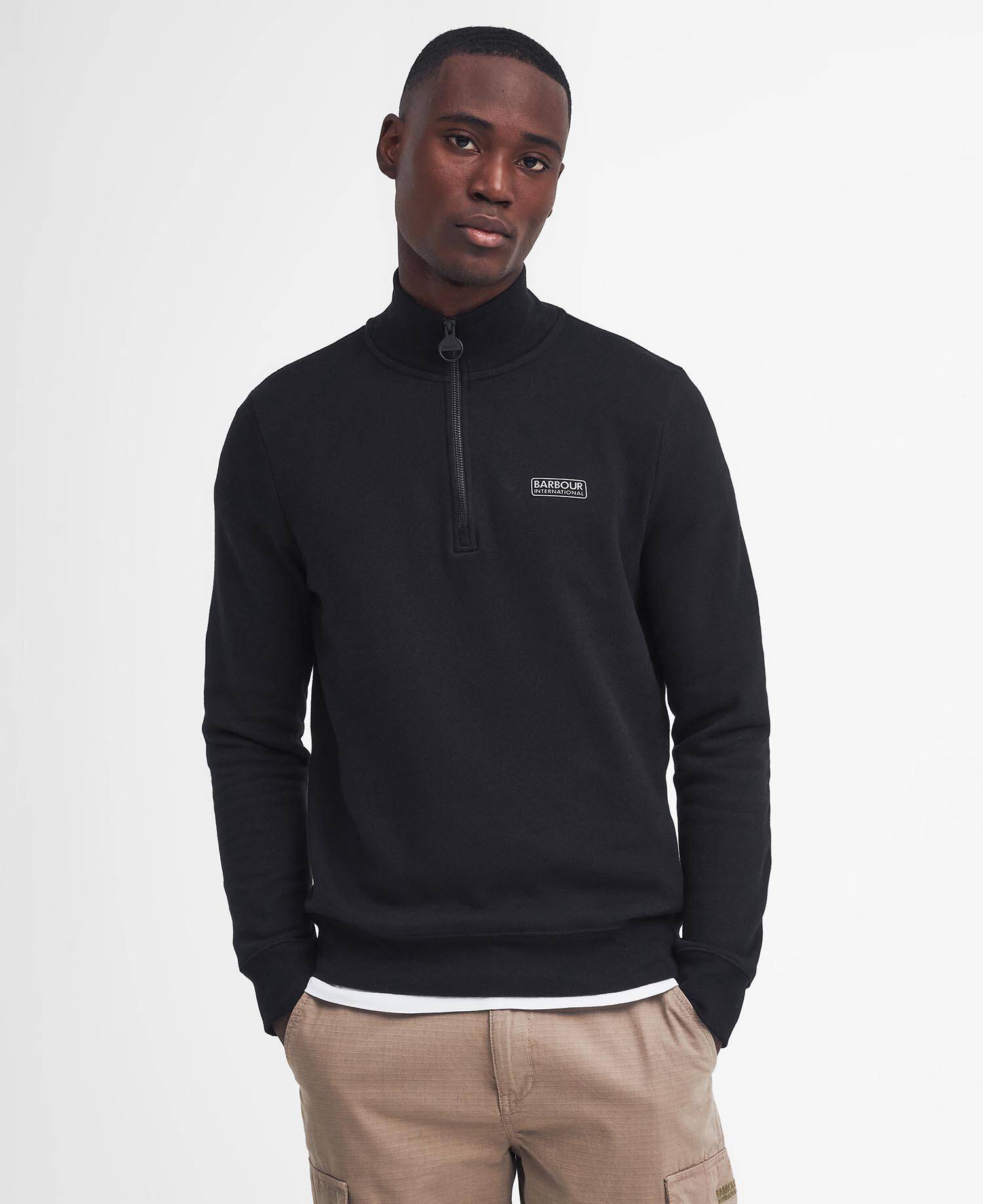 Essential Quarter-Zip Sweatshirt Black-Pewter image number 0